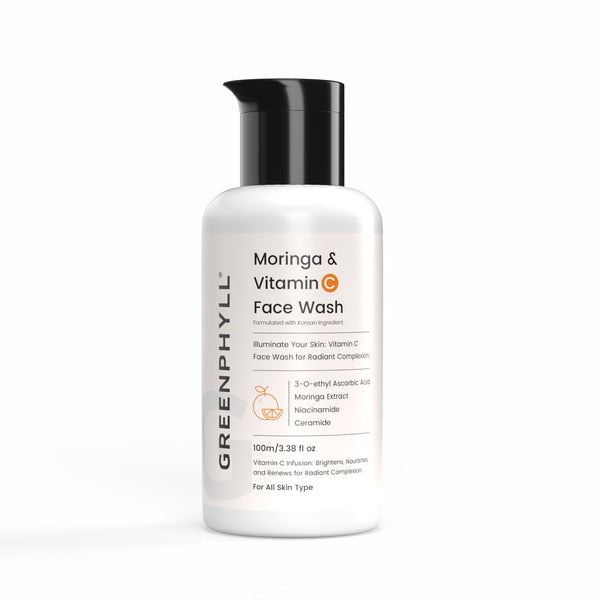 Greenphyll Moringa & Vitamin C & Niacinamide for Dark Spot Reduction, Hydrates, Strengthens & Brightens Skin Tone, Gives Radiant Complexion for All Skin Types Face Wash (100 ml)