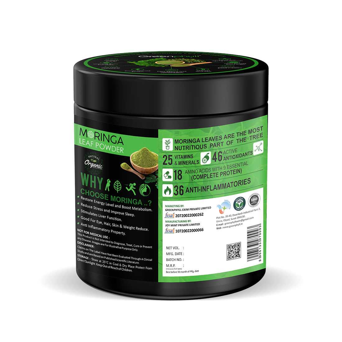 100% Organic Moringa Oleifera Leaf Powder